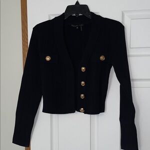 Endless Rose Black Blazer with Gold Accents
